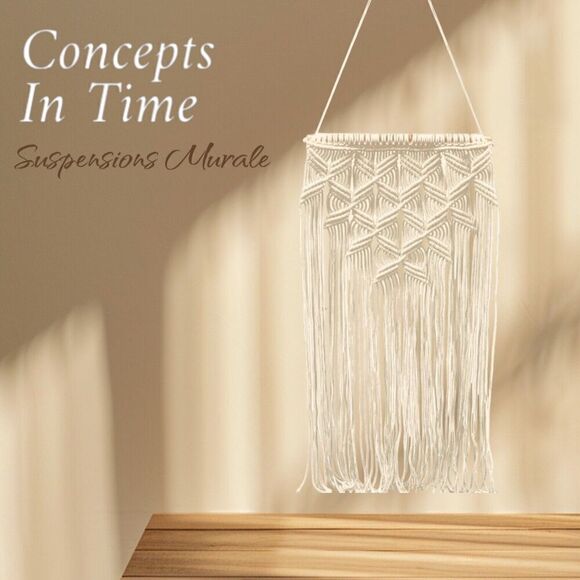 Macrame Wall Hanging by Concepts In Time 16” x 36” Room Decor - Picture 1 of 3